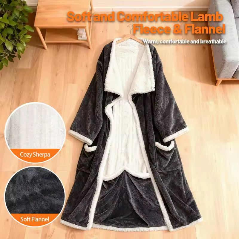 Wearable Thickened Flannel Heated Blanket