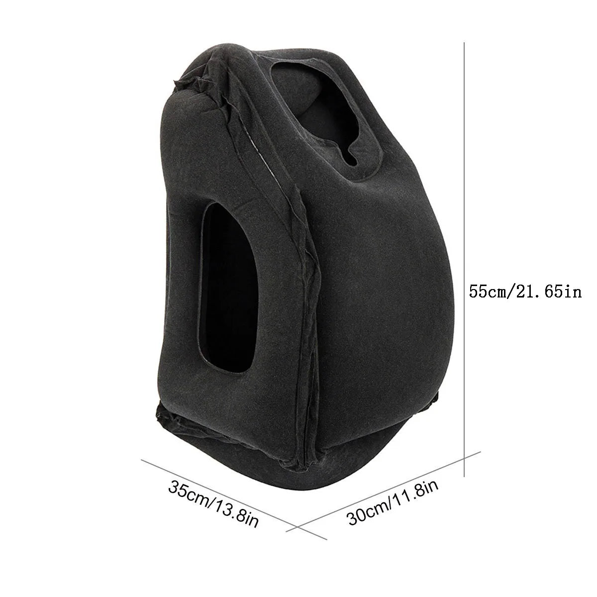 Enhanced Inflatable Travel Pillow with Head and Chin Support