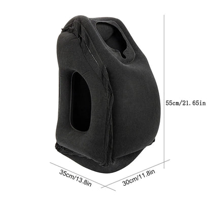 Enhanced Inflatable Travel Pillow with Head and Chin Support