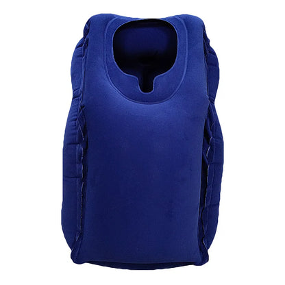 Enhanced Inflatable Travel Pillow with Head and Chin Support