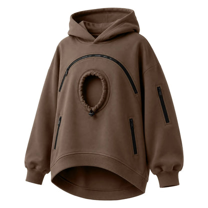 Pet-Carrying Hoodie Sweatshirt for Cats and Dogs with a Pouch and Snack Compartment